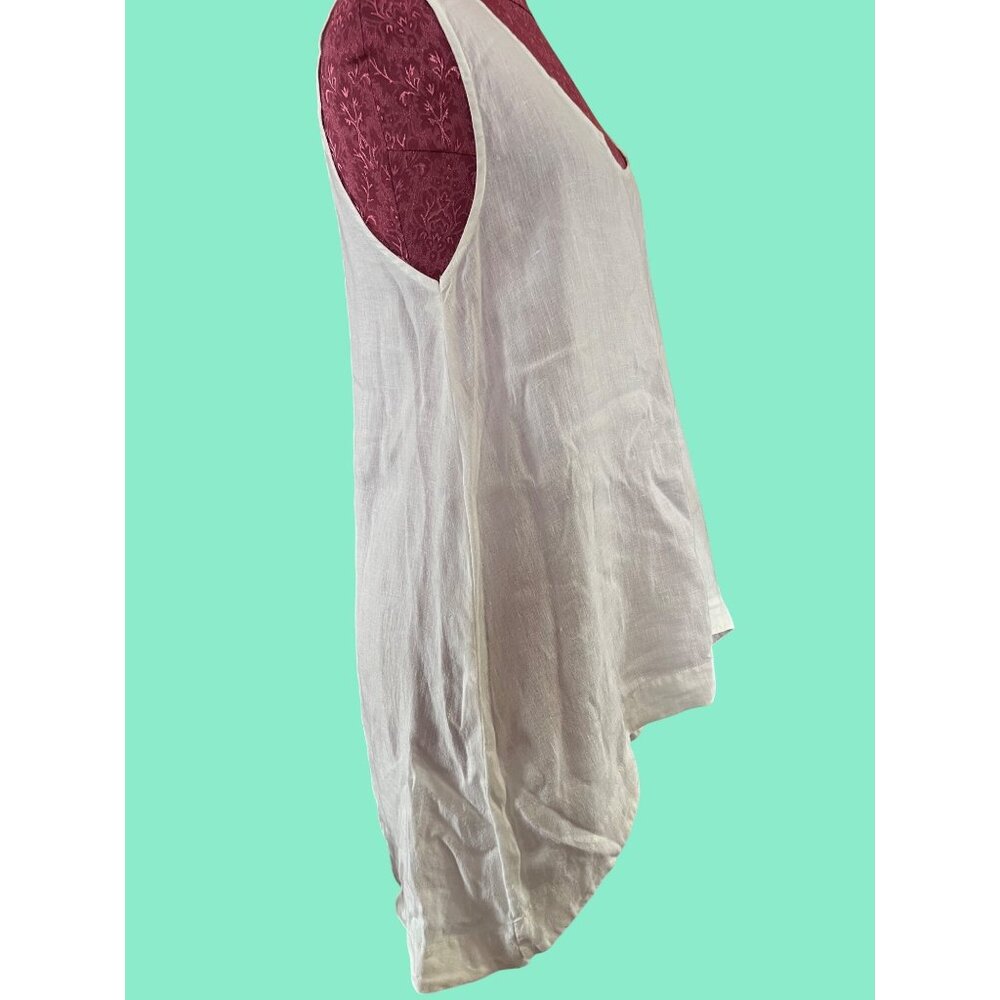 Saks Fifth Avenue White Linen High-Low Tank Top Womens XL - Picture 4 of 6